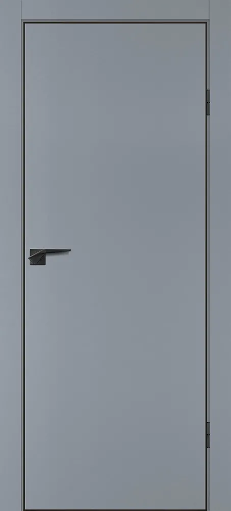 Фото Межкомнатная дверь P-1 кромка ABS черная c 4-х ст. Серый матовый